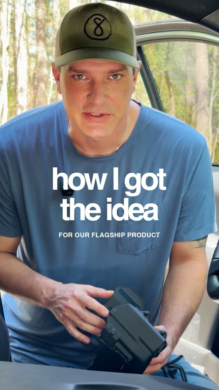 Pl8tek reel cover: how I got the idea for our flagship product — Colin with a holster in the truck cab